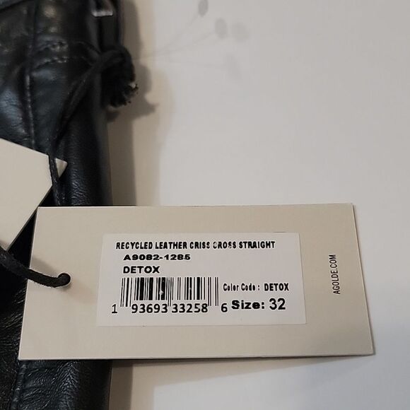 AGOLDE Revolve NWT Recycled Leather Criss Cross Straight Pants size 32 - Picture 10 of 11